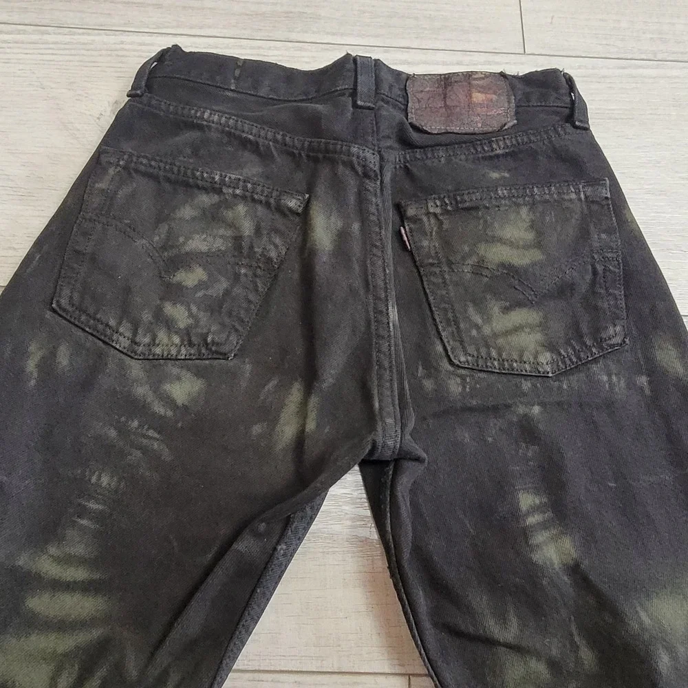 🖤Vintage Levi's XX Black Tie-Dye Jeans Men 27x30 Grunge Punk Camo Made USA 1996